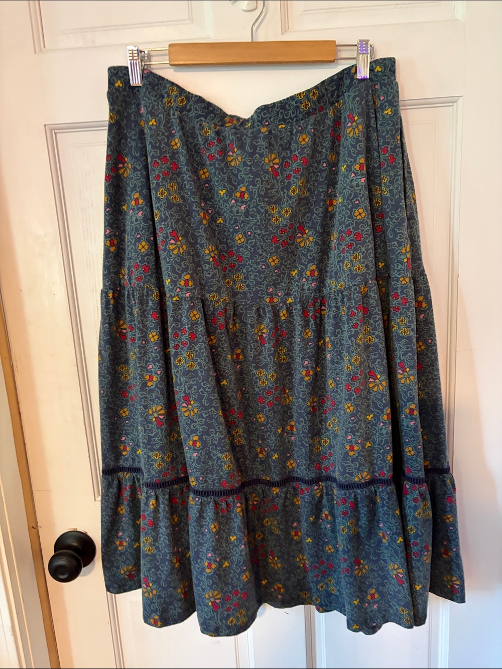 Toad&Co Marigold Floral Tiered Midi Skirt
